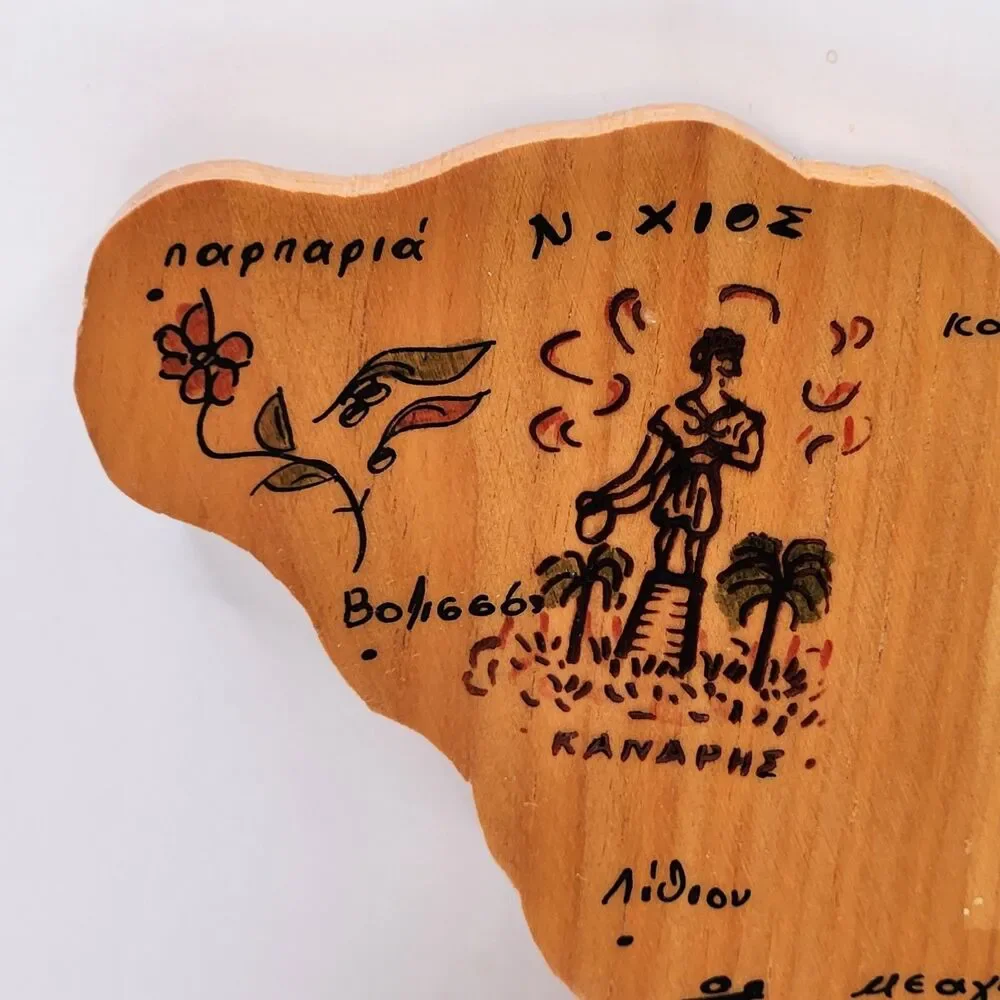 Wooden Map of the Greek island of Chios Souvenir 8